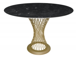 Стол Калипсо 1200 мм Мрамор Кунгур/опоры горчичное золото