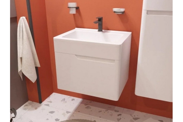 Тумба с раковиной Kare Luxe 600 навесная 1 ящик
