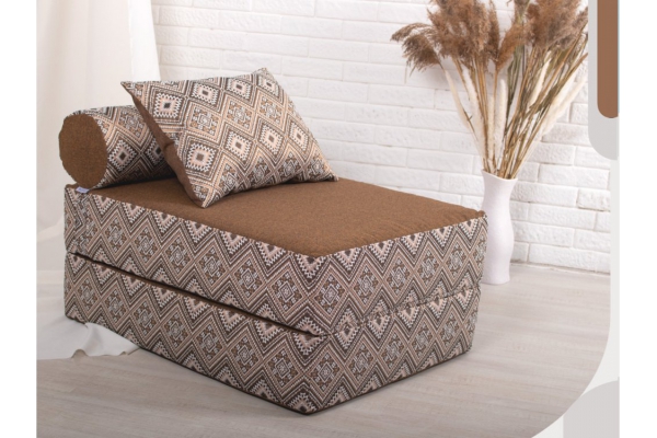 Кресло-кровать Коста коричневый с принтом