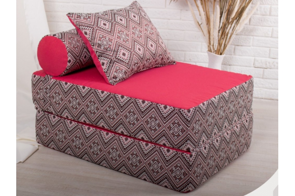 Кресло-кровать Коста красный с принтом