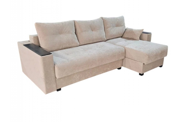 Диван Комфорт-3 НПБ+МДФ Ткань Joy-03 светло-бежевый