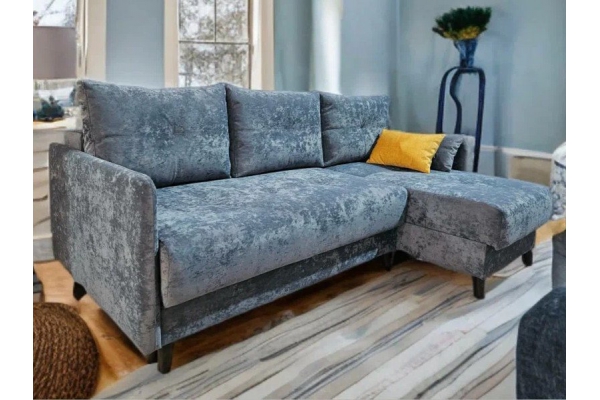 Диван Комфорт-3 НПБ узкие подлокотники ткань Nevada-09 темно-серый