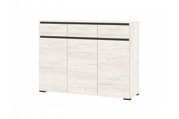 Комод Гретта 3С3Я антрацит/дуб крафт белый