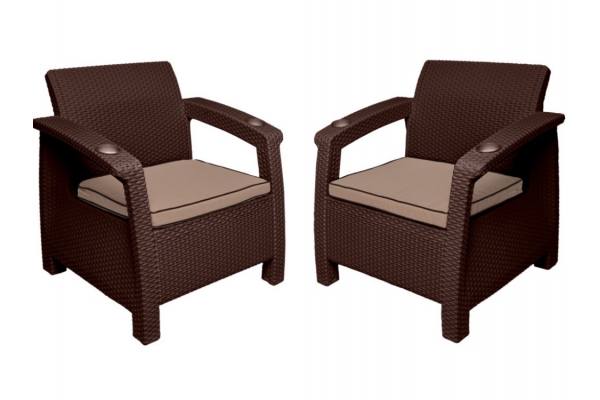 Комплект кресел Yalta Double Seat шоколадный
