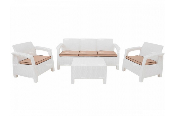Комплект уличной мебели Yalta Terrace Triple Set белый