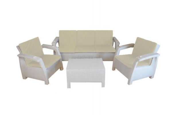 Комплект уличной мебели Yalta Premium Terrace Triple Set белый
