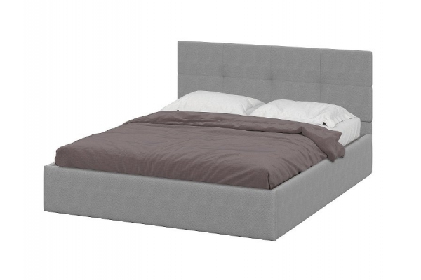 Кровать двойная №4 1600 мм мягкая серый