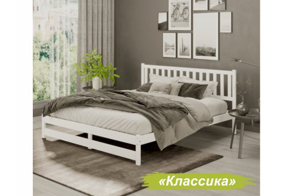 Кровать 2-х спальная Аист-8 1200 Классика белый