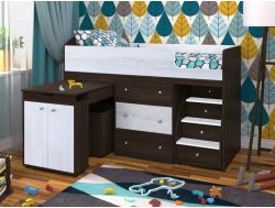 Кровать-чердак Малыш 1800 венге-винтерберг