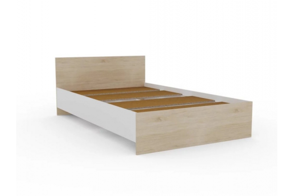 Кровать Монблан 120х200 см Белый Шагрень-Дуб сонома