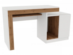 Компьютерный стол №4 Белый/Дуб Вотан