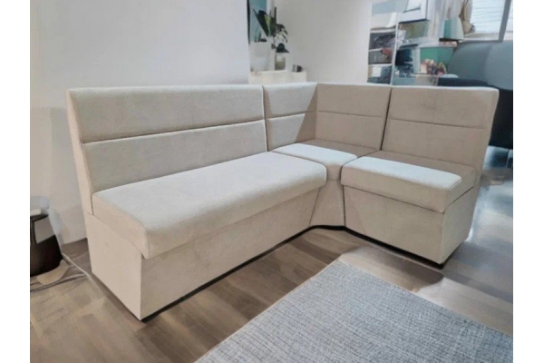 Кухонный уголок Уют Высокий сектор ткань Luma-13 светло-серый