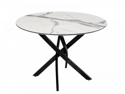 Стол Нераздвижной Лофт-22 900 мм Мрамор белый/опоры черные