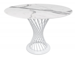 Стол Лотос 1200 мм Мрамор белый/опоры белый