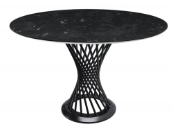 Стол Лотос 1200 мм Мрамор Кунгур/опоры черный