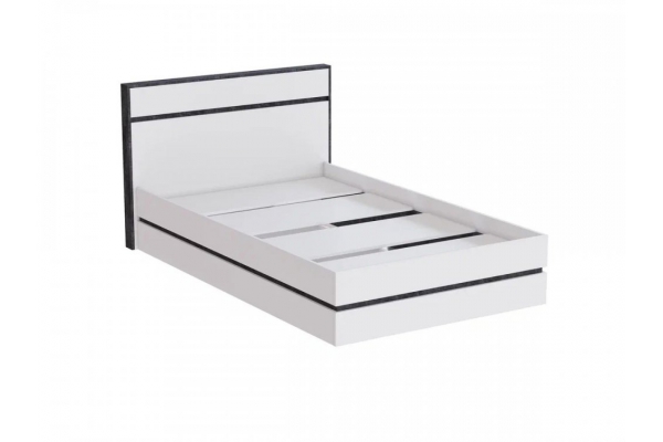 Кровать 1200 мм МС Аркон Белый/Бетон Темный