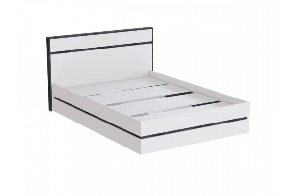 Кровать 1400 мм МС Аркон Белый/Бетон Темный