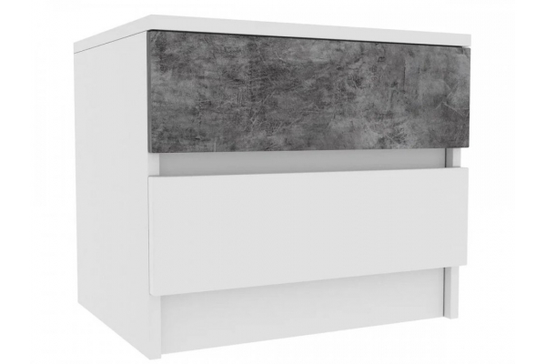 Тумба прикроватная (2 шт) МС Софи Белый/Бетон Темный