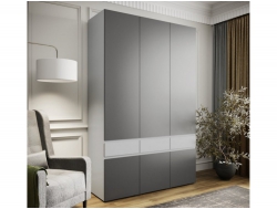 Шкаф трехдверный Мерида серый камень/графит серый