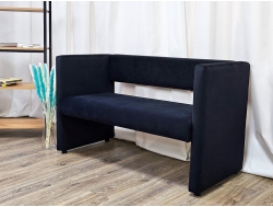 Диван прямой Missa Велюр черный