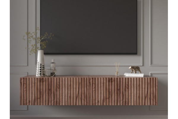 Тумба под ТВ подвесная (комплект из 2-х) Lines MTV1 Дуб Крафт Табачный