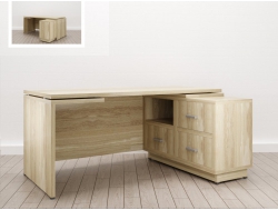Стол для руководителя Дизайн Правый (Е-5) Eclectic eco одноцветный Дуб рокпайл