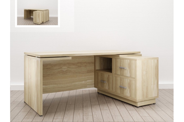 Стол для руководителя Дизайн Правый (Е-5) Eclectic eco одноцветный Дуб рокпайл