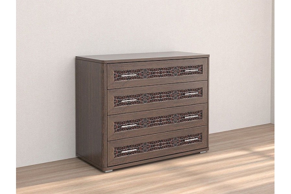 Комод Кэт-4 венге/экокожа Caiman коричневый