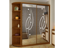 Шкаф-купе Оптима с пескоструйными рисунком глубина 480 мм