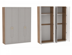 Шкаф 4-дверный Палермо Дуб Каселла коричневый