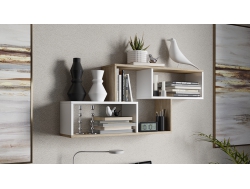 Полка настенная тип 4 Дуб Сонома, Белый (поры дерева)