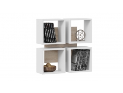 Полка настенная тип 8 Дуб Сонома, Белый (поры дерева)