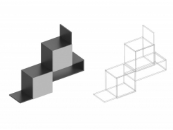 Полка универсальная 2-створки Вита тёмно серый лофт