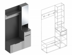 Прихожая Вита правая тёмно серый лофт