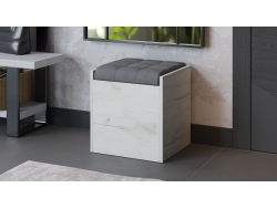 Пуф «Форест» Дуб Крафт белый, Велюр Серый