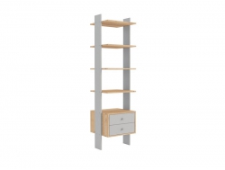 Стеллаж с ящиками Серый/Дуб золотой