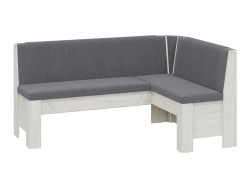 Скамья угловая «Ганновер» Дуб Крафт белый, Микровелюр Linea Grande 83/Connect 83 (серый)