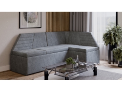 Скамья угловая «Лондон» со спальным местом Исп.2 Дуб Сонома трюфель, Микровелюр Wellmart Silver