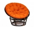 Кресло Papasan 23/01 W с подушкой Antique brown, ткань Оранжевый