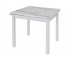 Стол раздвижной Альдo-mini 800*800 мм Мрамор белый/белый