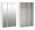 Шкаф 3-дверный с зеркальными дверями Аврора