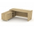 Стол руководителя с тумбой Corner COR.SRT-20 (L) Гикори Песочный/Ваниль