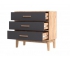 Комод 3 ящика (800) Кельн Графит, Дуб Крафт