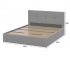 Кровать двойная №4 1600 мм мягкая серый