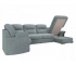 Диван угловой большой П-образный Квин 6 без механизма Newtone aqua blue