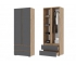 Шкаф Хелен 2-х створчатый ШК 01 Дуб крафт золотой-Серый графит
