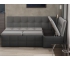 Скамья угловая «Домино» со спальным местом исп. 2 Кожзам Серый, Велюр Серый