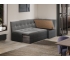 Скамья угловая «Домино» со спальным местом исп. 2 Кожзам Серый, Велюр Серый