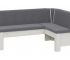 Скамья угловая «Ганновер» Дуб Крафт белый, Микровелюр Linea Grande 83/Connect 83 (серый)