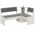 Скамья угловая «Ларго» - 0009.176.000 Дуб Крафт белый, Велюр Серый